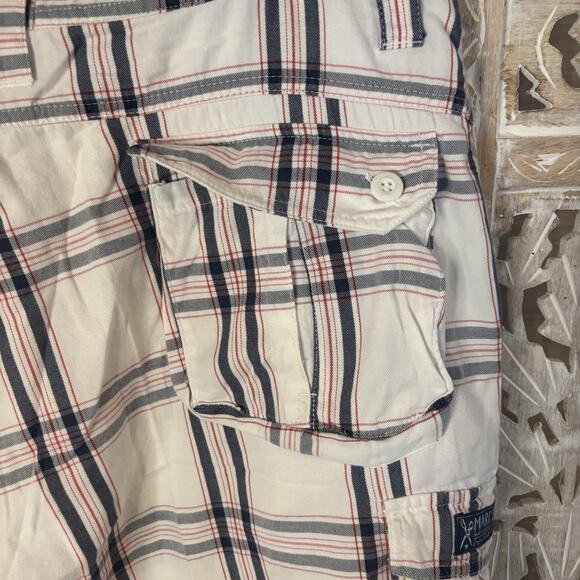 Marc Ecko Shorts Cargo Cut n Sew Multicolor Plaid Mens Size W34 embroidered Logo - Picture 9 of 15